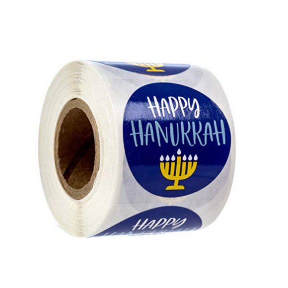 500 Happy Hanukkah menorah stickers labels - Picture 4 of 6
